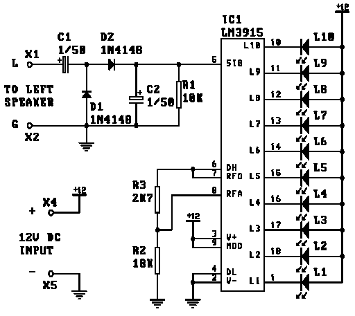 LED VU Meter schematics