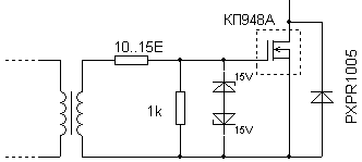 Типовая схема включения полевого транзистора