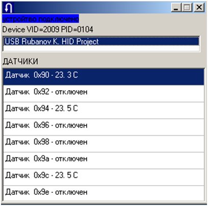 Программа HID термометра 