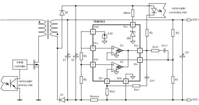 сетевое зарядное устройство на CC/CV-контроллере TSM1012