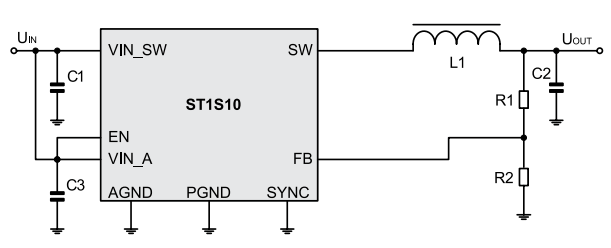 типовая схема включения микросхемы ST1S10